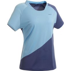 Koszulka badminton 530 damska. Niebieskie koszulki damskie PERFLY, xs, bez wzorów, z poliesteru, bez kołnierzyka, bez rękawów. Za 39,99 zł.