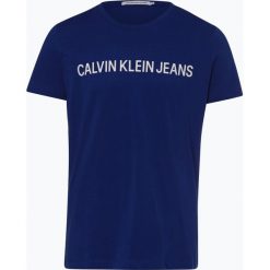 Calvin Klein Jeans - T-shirt męski, niebieski. Niebieskie t-shirty męskie marki Calvin Klein Jeans, xl, z napisami, z jeansu, bez kołnierzyka. Za 139,95 zł.