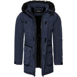 Kurtka męska parka z kapturem granatowa Recea. Kurtki męskie Recea, na zimę, xl, bez wzorów, z bawełny, z kapturem. Za 249,99 zł.