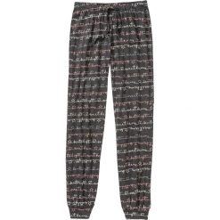 Spodnie do spania bonprix antracytowy melanż z nadrukiem. Szare spodnie damskie bonprix. Za 44,99 zł.
