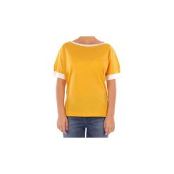 T-shirty z krótkim rękawem Gran Sasso 60224. Żółte t-shirty damskie Gran Sasso, bez wzorów, bez kołnierzyka. Za 498,48 zł.