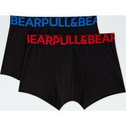 Komplet 2 par bokserek z logo w pasie. Czarne bokserki męskie marki Pull&Bear. Za 59,90 zł.