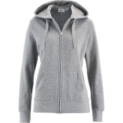 Bluza rozpinana bonprix jasnoszary melanż. Szare bluzy rozpinane damskie bonprix, melanż, z kapturem. Za 59,99 zł.