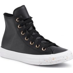 Trampki CONVERSE - Ctas Hi 566724C Black/Gold/White. Czarne półbuty damskie Converse, bez wzorów, ze skóry ekologicznej, bez zapięcia. W wyprzedaży za 269,00 zł.