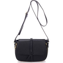 Torebki klasyczne damskie: Skórzana torebka w kolorze czarnym - 26 x 18 x 10 cm