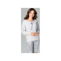 Bluzka K468 Szary. Szare bluzki damskie Lenitif, xl, bez wzorów, z dzianiny, bez kołnierzyka, z długim rękawem. Za 129,00 zł.