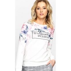 Bluzy damskie: Biała Bluza Shopping Clock