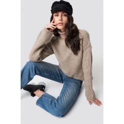 Golfy damskie: Trendyol Sweter z golfem Vizon - Beige