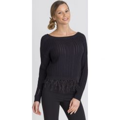 SWETER Patrizia Pepe. Czarne swetry damskie Patrizia Pepe, s, z aplikacjami, z bawełny, bez rękawów, bez kaptura. Za 923,30 zł.
