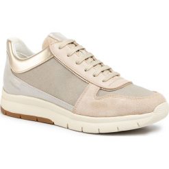 Sneakersy GEOX - D Callyn B D029GB 0EWHI C0423 Beige/Cream. Brązowe półbuty damskie Geox, z zamszu. W wyprzedaży za 249,00 zł.