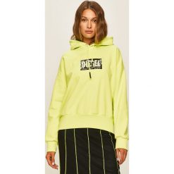 Diesel - Bluza. Czarne bluzy damskie Diesel, s, z aplikacjami, z bawełny, bez rękawów, z kapturem. Za 749,90 zł.