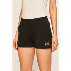 EA7 Emporio Armani - Szorty. Niebieskie szorty damskie EA7 Emporio Armani, s, z nadrukiem, z elastanu, casualowe. Za 299,90 zł.
