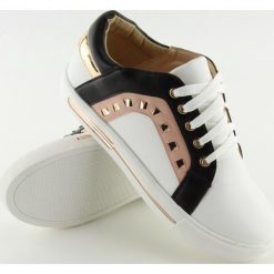 Trampki damskie BH-115 WHITE. Białe trampki i tenisówki damskie obuwie damskie, bez wzorów, ze skóry ekologicznej, bez zapięcia. Za 45,90 zł.