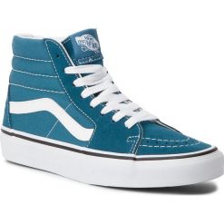Sneakersy VANS - Sk8-Hi VN0A38GEU60 Corsair/True White. Niebieskie półbuty damskie Vans, ze skóry. W wyprzedaży za 259,00 zł.
