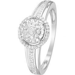 Złoty pierścionek z diamentami. Szare pierścionki damskie Diamond & Co, z diamentem, złote. W wyprzedaży za 1143,95 zł.