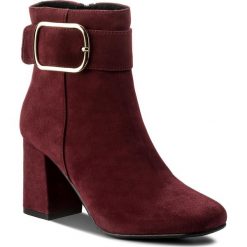 Buty zimowe damskie: Botki SAGAN – 2958 Bordowy Welur