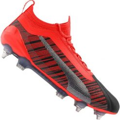 Buty piłkarskie Puma One 5.1 Mx Sg M 105615-01. Czerwone buty sportowe męskie Puma, na jesień, ze skóry, bez zapięcia, do piłki nożnej. W wyprzedaży za 699,00 zł.