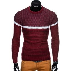 SWETER MĘSKI E131 - BORDOWY. Czarne swetry klasyczne męskie marki Inny, m, z bawełny. Za 49,00 zł.