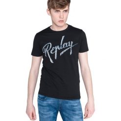 Replay Koszulka Czarny. Czarne podkoszulki męskie Replay, s, z haftami, z bawełny, bez kołnierzyka, z krótkim rękawem, krótkie. Za 206,95 zł.