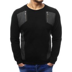 Swetry klasyczne męskie: Sweter męski czarny (wx1029)