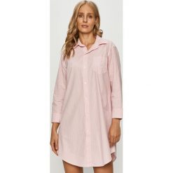 Lauren Ralph Lauren - Koszula nocna. Różowe piżamy damskie Lauren Ralph Lauren, na co dzień, s, bez wzorów, z bawełny, bez kołnierzyka, z długim rękawem. W wyprzedaży za 229,90 zł.