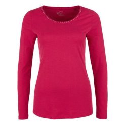 S.Oliver T-Shirt Damski 34 Różowy. Różowe koszulki damskie S.Oliver, s, bez wzorów, bez kołnierzyka, z długim rękawem. Za 59,90 zł.