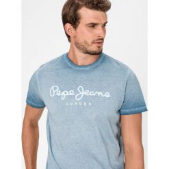 Pepe Jeans West Sir Koszulka Niebieski. Niebieskie podkoszulki męskie Pepe Jeans, xxl, z haftami, z bawełny, z krótkim rękawem. Za 157,95 zł.