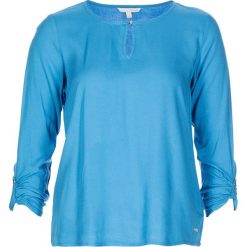 Bluzka w kolorze niebieskim. Niebieskie bluzki damskie Tom Tailor Classic, xs, bez wzorów, bez kołnierzyka, bez rękawów. W wyprzedaży za 90,95 zł.