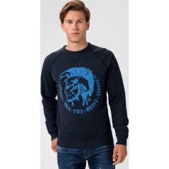 Diesel S-Orestes Bluza Niebieski. Niebieskie bluzy męskie Diesel, s, z nadrukiem, z bawełny, bez kołnierzyka, bez rękawów, bez kaptura. Za 430,95 zł.