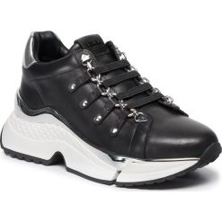 Sneakersy KARL LAGERFELD - KL61625 Black Lthr W/Silver. Czarne półbuty damskie KARL LAGERFELD, ze skóry. Za 1049,00 zł.
