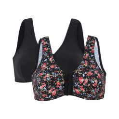 Cellbes Biustonosz Alice 2 Pack w kwiaty czarny female ze wzorem/czarny 110. Czarne biustonosze sportowe damskie Cellbes, z haftami, z gumy. Za 159,00 zł.