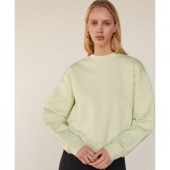 Bluza z bawełny organicznej - Zielony. Zielone bluzy damskie Reserved, s, bez wzorów, z bawełny, bez rękawów, bez kaptura. Za 89,99 zł.