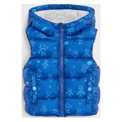 Mango Kids - Bezrękawnik dziecięcy Barts 86-104 cm. Niebieskie kurtki chłopięce Mango Kids, bez wzorów, z bawełny, z kapturem. Za 79,90 zł.