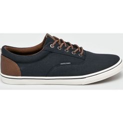 Jack & Jones - Tenisówki. Niebieskie trampki męskie marki Jack & Jones, z materiału, na sznurówki. W wyprzedaży za 129,90 zł.