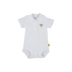Steiff Boys BabyBody z rękawem 1/4 bright white - biały. Białe body niemowlęce marki Steiff, bez wzorów, z bawełny, bez rękawów. Za 66,00 zł.