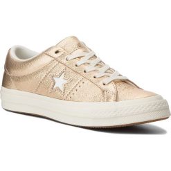 Tenisówki CONVERSE - One Star Ox 161589C Gold/Egret/Egret. Żółte półbuty damskie Converse, ze skóry. W wyprzedaży za 289,00 zł.