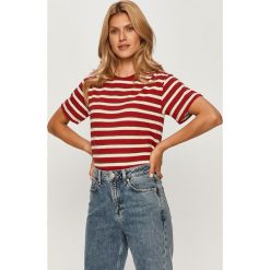 Pepe Jeans - T-shirt Camile. Czerwone bluzki damskie Pepe Jeans, s, bez wzorów, z bawełny, z okrągłym kołnierzem. Za 199,90 zł.