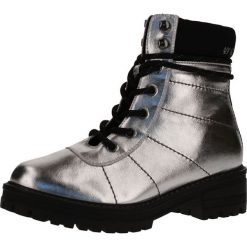 Botki w kolorze srebrnym. Szare botki damskie Tamaris, Caprice, Marco Tozzi, s.Oliver, z materiału, bez obcasa, na sznurówki. W wyprzedaży za 175,95 zł.