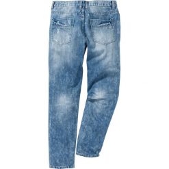 Dżinsy Regular Fit Tapered bonprix niebieski "used". Niebieskie jeansy męskie bonprix, m, moro. Za 49,99 zł.