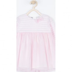 Sukienka. Szare sukienki dziewczęce z falbanami CHRISTENING GIRL, z poliesteru. Za 109,90 zł.