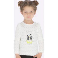 Mayoral - Longsleeve dziecięcy 92 - 134 cm. Szare bluzki dziewczęce Mayoral, z aplikacjami, z elastanu, z okrągłym kołnierzem, z długim rękawem, długie, bez kaptura. W wyprzedaży za 49,90 zł.