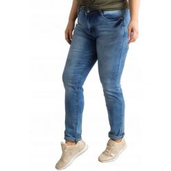 Niebieskie spodnie damskie jeansowe jeansy plus l. Niebieskie jeansy damskie Merg Selection, xl, z bawełny. Za 69,00 zł.