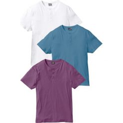 T-shirt (3 szt.) bonprix jagodowy + niebieski dżins + biały. Fioletowe t-shirty męskie marki Reserved, l, z bawełny. Za 98,97 zł.