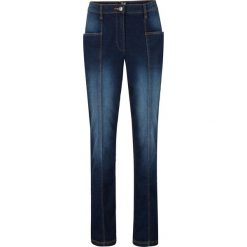 Wygodne dżinsy z wyszczuplającymi szwami bonprix ciemny denim. Czarne jeansy damskie bonprix, z jeansu. Za 99,99 zł.