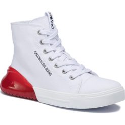 Sneakersy CALVIN KLEIN JEANS - Moreen B4R0766 White/Red. Białe półbuty damskie Calvin Klein Jeans, z jeansu. Za 689,00 zł.