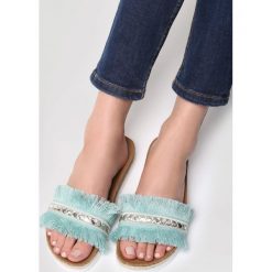 Miętowe Klapki Moonlight Dancing. Zielone chodaki damskie vices, z materiału, na platformie. Za 64,99 zł.