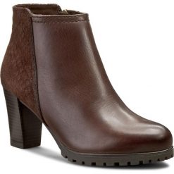 Botki damskie lity: Botki CAPRICE - 9-25401-27 Dk Brwn/Reptil