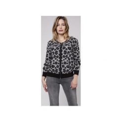 Sweter w panterkę, SWE164 czarny/grafit/ecru MKM. Czarne swetry klasyczne damskie Mkm swetry, l, z dzianiny. Za 148,00 zł.