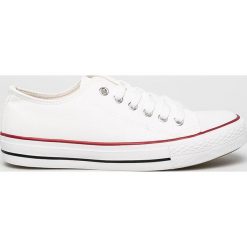 Answear - Tenisówki. Białe trampki i tenisówki damskie ANSWEAR, bez wzorów, z gumy, na sznurówki. W wyprzedaży za 49,90 zł.