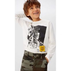 Mango Kids - Longsleeve dziecięcy Concrete 110-164 cm. Białe t-shirty chłopięce Mango Kids, z nadrukiem, z bawełny, bez rękawów. Za 45,90 zł.